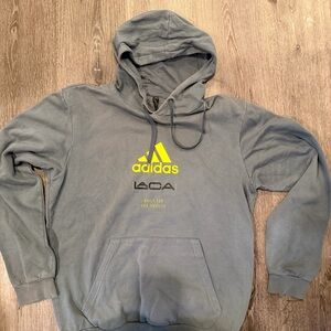 Adidas Gray Hoodie with Yellow Logo